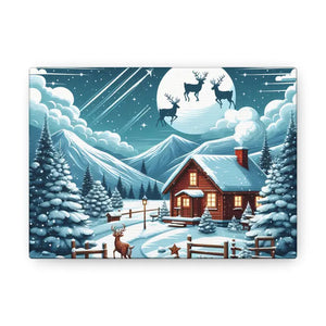 Cozy Christmas Cabin Canvas - Festive Charm Winter Art - Dipaliz - 7’’ x 5’’ / 1.25’’ - Prints