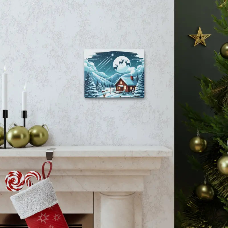 Cozy Christmas Cabin Canvas Wrap Transform your Home