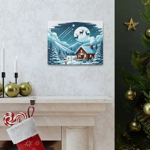 Cozy Christmas Cabin Canvas - Festive Charm Winter Art - Dipaliz - Prints