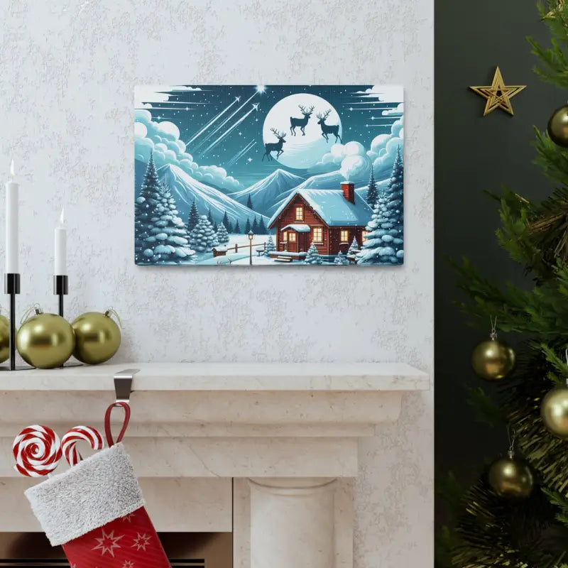 Cozy Christmas Cabin Canvas Wrap Transform your Home