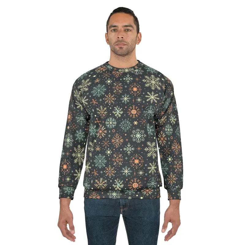 Dazzle this Holiday with Christmas Snowflakes Unisex Sweatshirt