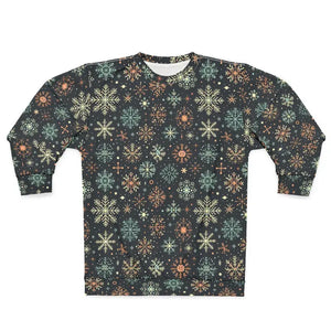 Christmas Snowflakes Unisex Sweatshirt with Festive Flair - Dipaliz - Sweatshirts
