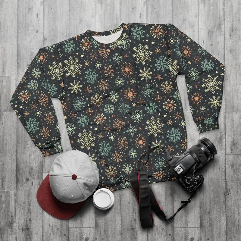 Dazzle this Holiday with Christmas Snowflakes Unisex Sweatshirt - Xs