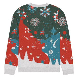 Festive Knitted Crew Neck Sweater Christmas Trees - Dipaliz - Sweaters