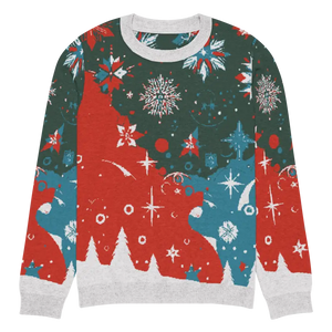 Festive Knitted Crew Neck Sweater Christmas Trees - Dipaliz - 2xs - Sweaters