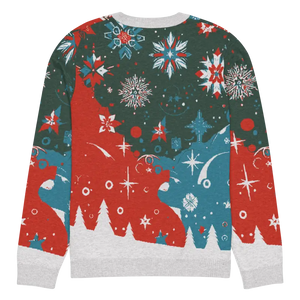 Festive Knitted Crew Neck Sweater Christmas Trees - Dipaliz - Sweaters