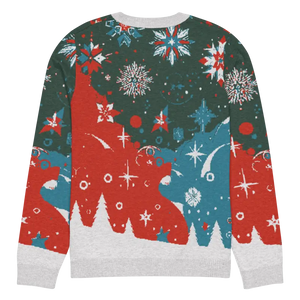Festive Knitted Crew Neck Sweater Christmas Trees - Dipaliz - Sweaters