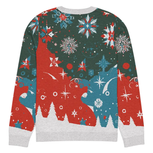 Festive Knitted Crew Neck Sweater Christmas Trees - Dipaliz - Sweaters