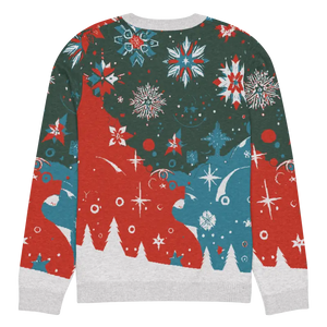 Festive Knitted Crew Neck Sweater Christmas Trees - Dipaliz - Sweaters