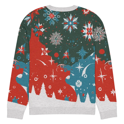 Cozy Christmas Trees & Snowflakes Knitted Crew Neck Sweater