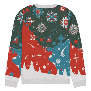 Festive Knitted Crew Neck Sweater Christmas Trees - Dipaliz - Sweaters