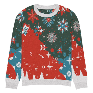 Festive Knitted Crew Neck Sweater Christmas Trees - Dipaliz - l - Sweaters