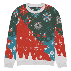 Festive Knitted Crew Neck Sweater Christmas Trees - Dipaliz - m - Sweaters