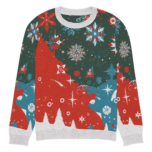 Festive Knitted Crew Neck Sweater Christmas Trees - Dipaliz - s - Sweaters