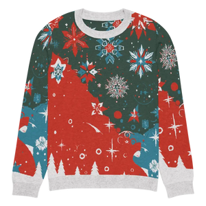 Festive Knitted Crew Neck Sweater Christmas Trees - Dipaliz - Xl - Sweaters
