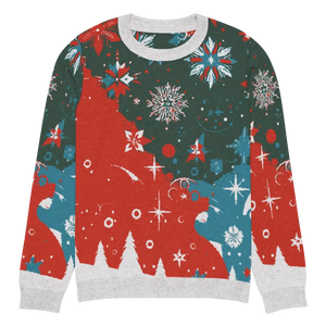 Festive Knitted Crew Neck Sweater Christmas Trees - Dipaliz - Xs - Sweaters