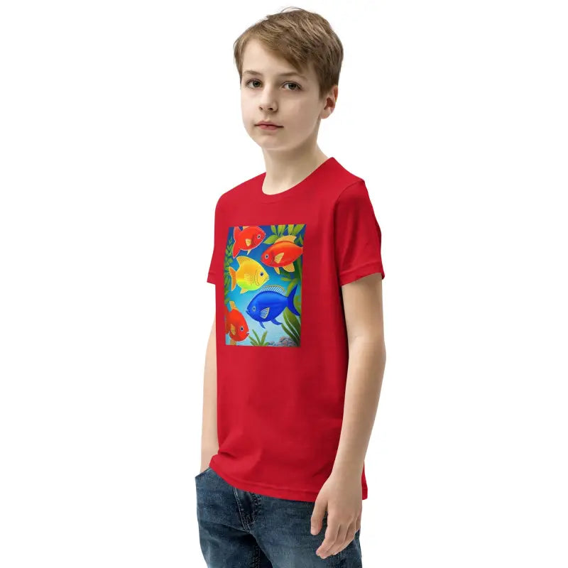 Vibrant Youth Tee with Colorful Fishes - Swim in Style! - Kids Clothes