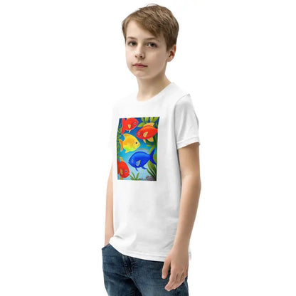 Vibrant Youth Tee with Colorful Fishes - Swim in Style! - Kids Clothes