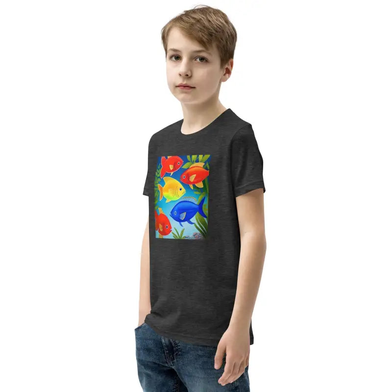 Vibrant Youth Tee with Colorful Fishes - Swim in Style! - Kids Clothes