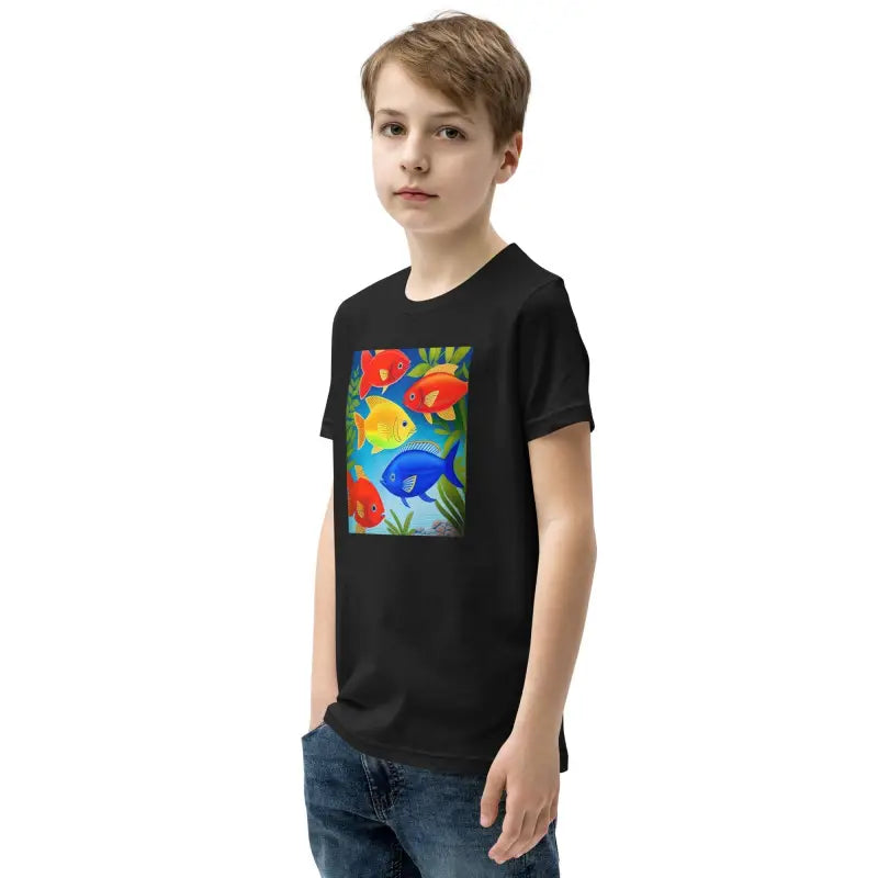 Vibrant Youth Tee with Colorful Fishes - Swim in Style! - Kids Clothes