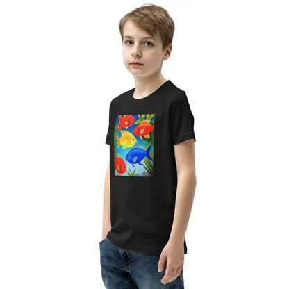 Vibrant Youth Tee with Colorful Fishes - Swim in Style! - Kids Clothes