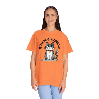 Chill in Style with Comfort Colors Cat Quietly Judging Tee - Melon / s T-shirt