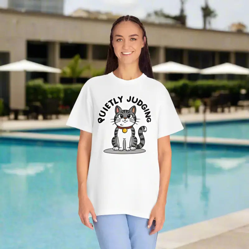 Chill in Style with Comfort Colors Cat Quietly Judging Tee - T-shirt