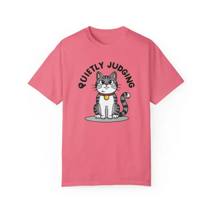 Chill in Style with Comfort Colors Cat Quietly Judging Tee - T-shirt