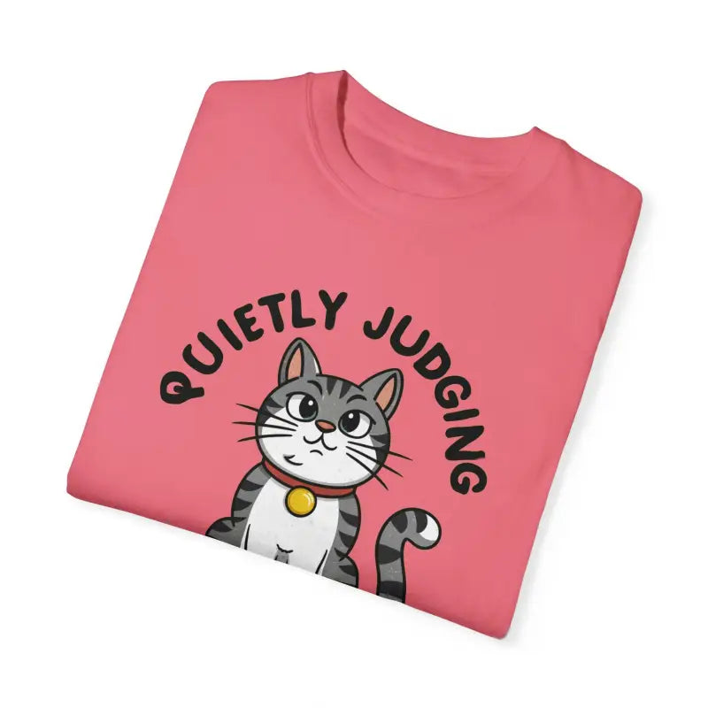 Chill in Style with Comfort Colors Cat Quietly Judging Tee - T-shirt