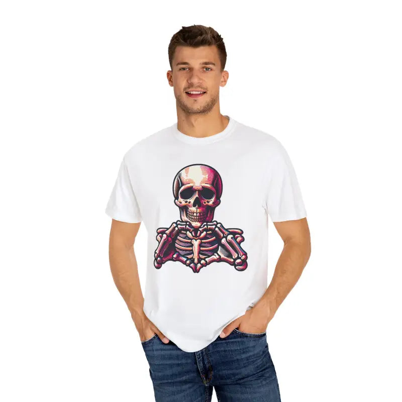 Stay Cozy with the Skeleton Heart Tee! - T-shirt