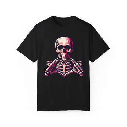 Stay Cozy with the Skeleton Heart Tee! - T-shirt