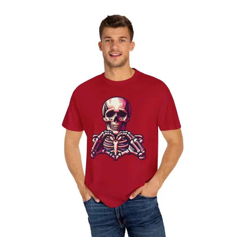 Stay Cozy with the Skeleton Heart Tee! - T-shirt