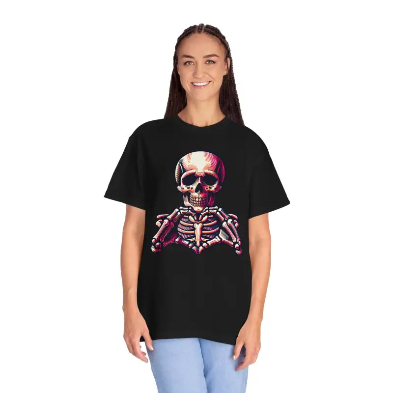 Stay Cozy with the Skeleton Heart Tee! - T-shirt