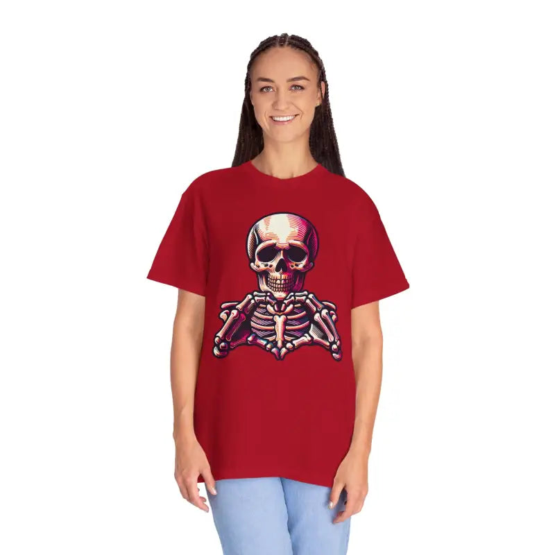 Stay Cozy with the Skeleton Heart Tee! - T-shirt