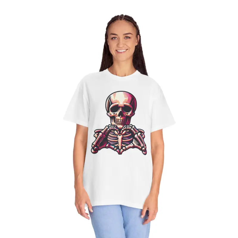 Stay Cozy with the Skeleton Heart Tee! - T-shirt