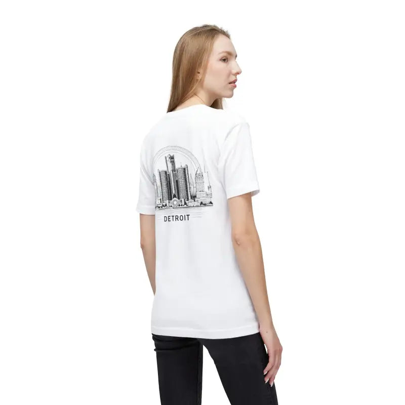 Cozy Detroit Skyline Cotton Tee: Fashion Trend 2024 Must-have! - T-shirt