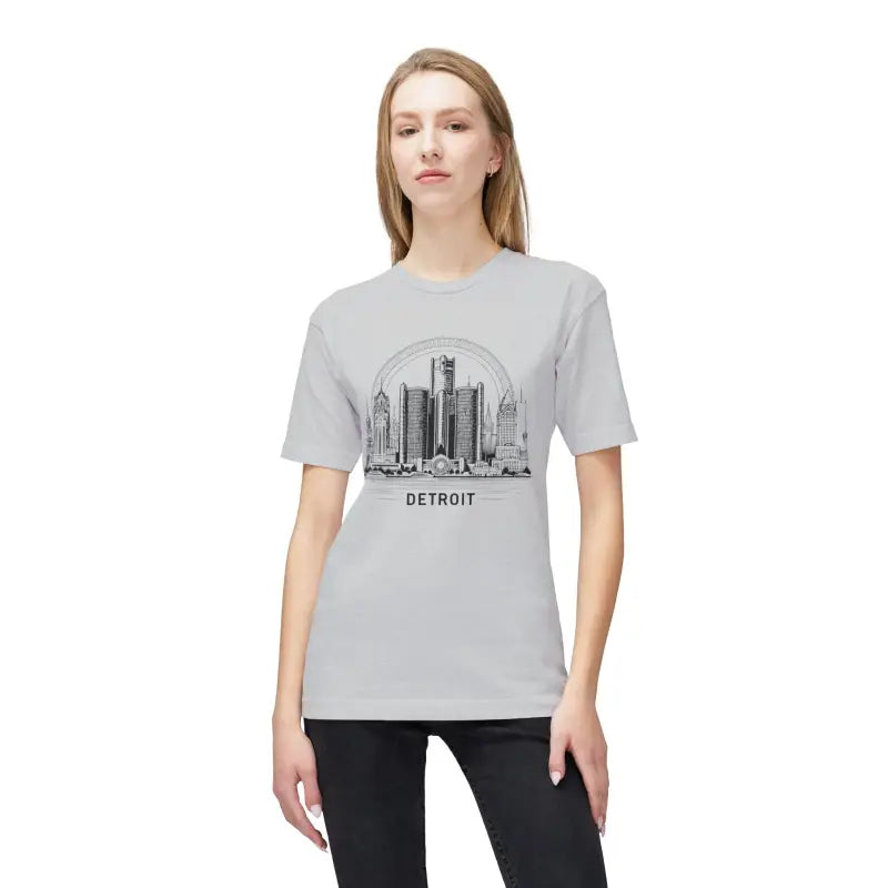 Cozy Detroit Skyline Cotton Tee: Fashion Trend 2024 Must-have! - T-shirt