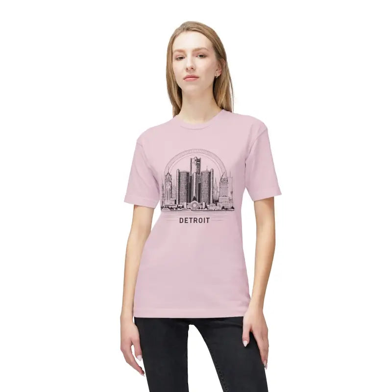 Cozy Detroit Skyline Cotton Tee: Fashion Trend 2024 Must-have! - T-shirt