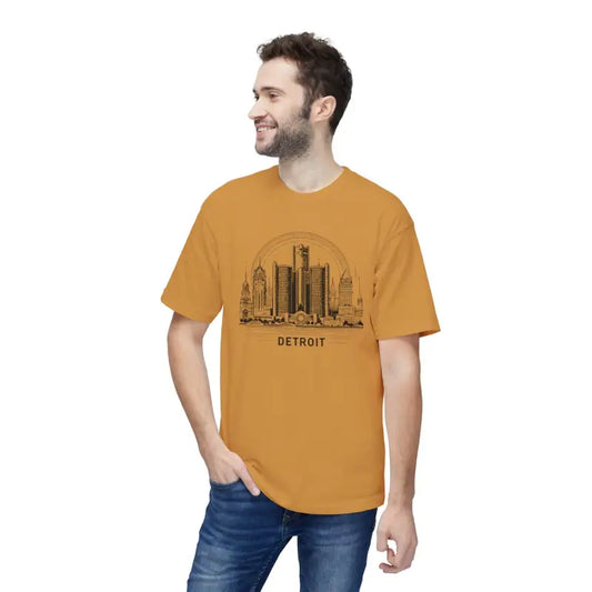 Cozy Detroit Skyline Cotton Tee: Fashion Trend 2024 Must-have! - Gold / s T-shirt