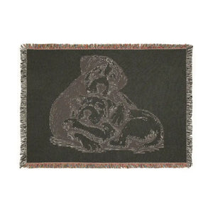 Dog Lovers Woven Blanket - Adorable Puppy Design - Dipaliz - Blankets
