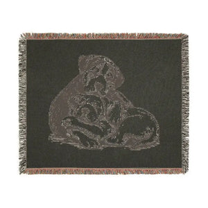 Dog Lovers Woven Blanket - Adorable Puppy Design - Dipaliz - Blankets