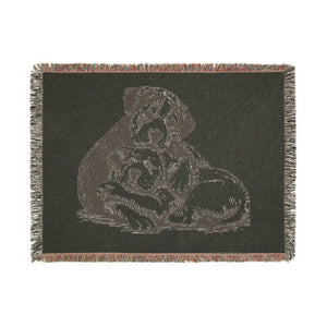 Cozy Dog Lovers Woven Blanket Adorable Puppy Design Dipaliz - Blankets