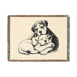 Cozy Dog Lovers Woven Blanket Adorable Puppy Design Dipaliz - Blankets