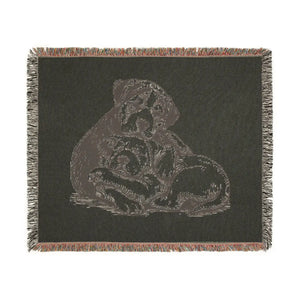 Cozy Dog Lovers Woven Blanket Adorable Puppy Design Dipaliz - Blankets