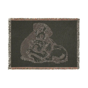Cozy Dog Lovers Woven Blanket Adorable Puppy Design Dipaliz - Blankets