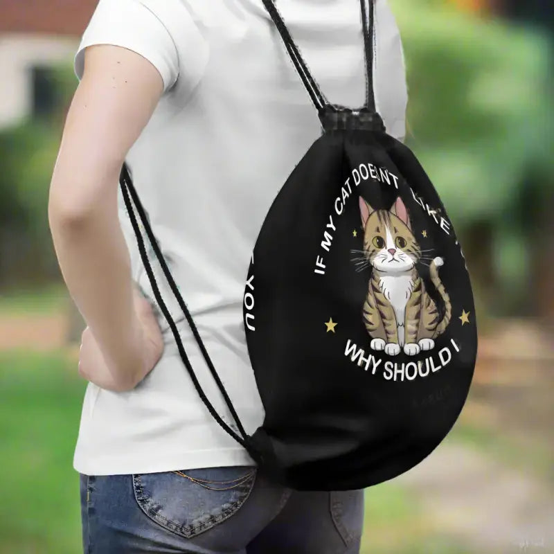 Cozy Cat-approved Durable Drawstring Bag for Quick Trips - one Size Bags