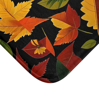 Transform your Bathroom with Cozy Fall Foliage Bath Mat - Home Decor