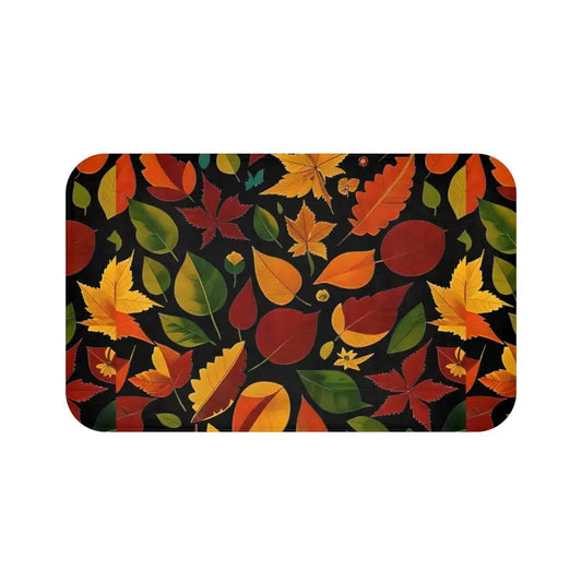 Transform your Bathroom with Cozy Fall Foliage Bath Mat - Home Decor