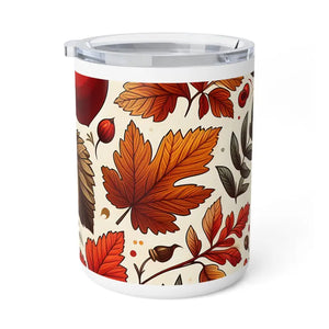 Cozy Fall Insulated Coffee Mug with Clear Acrylic Lid - Dipaliz - 10oz / White - Mugs