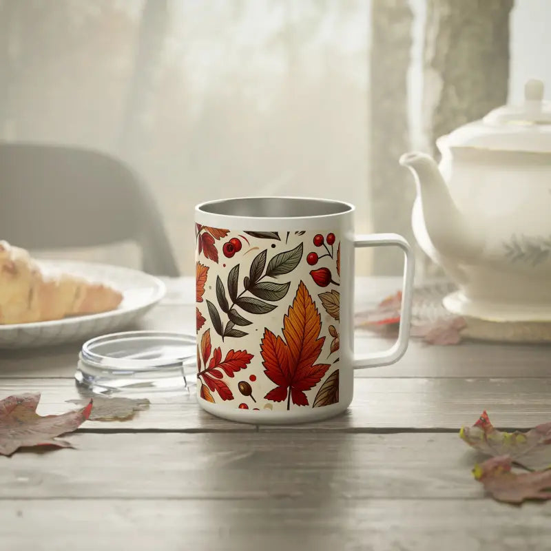 Cozy Fall Insulated Coffee Mug for your Sips - 10oz / White